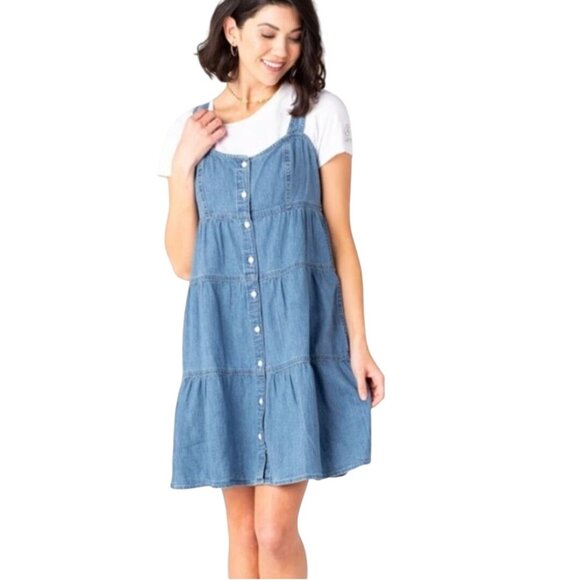 Levi's Joni Dress Cotton Chambray Tiered All Season Size XL - Picture 4 of 11